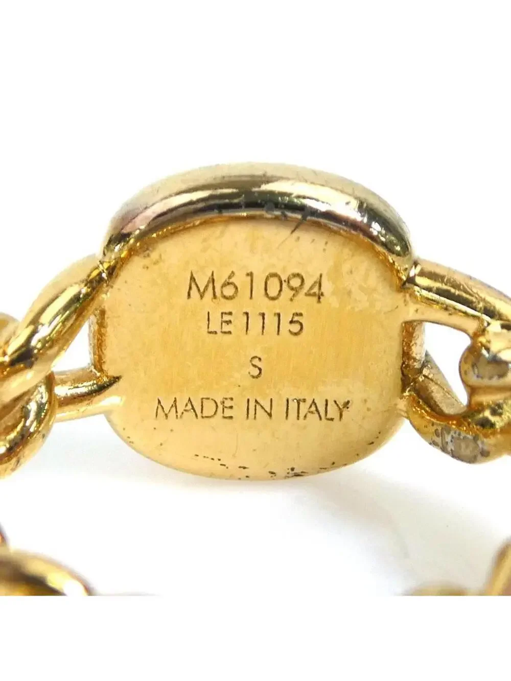 Auth Louis Vuitton Id Chain Ring #302655L18B